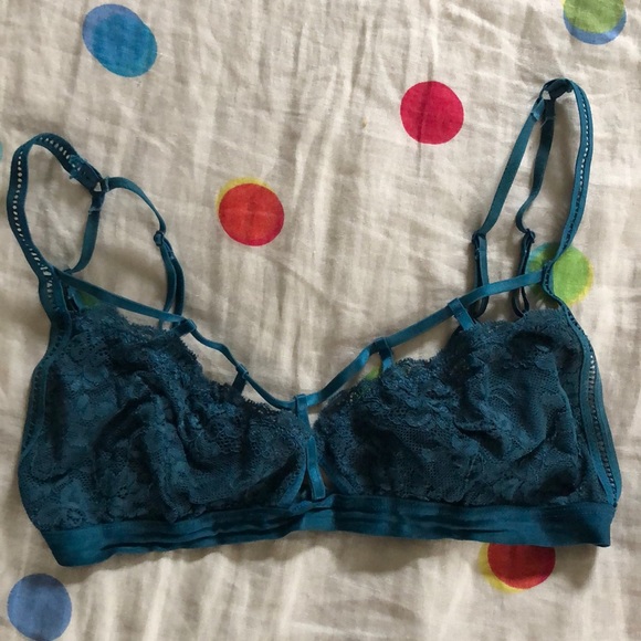Strappy teal bralette - size S